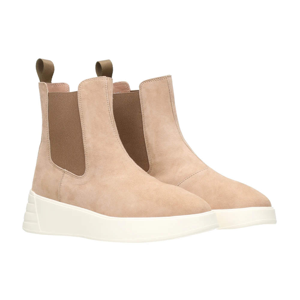 Hogan Beige Suede Chelsea Laarzen Beige Dames