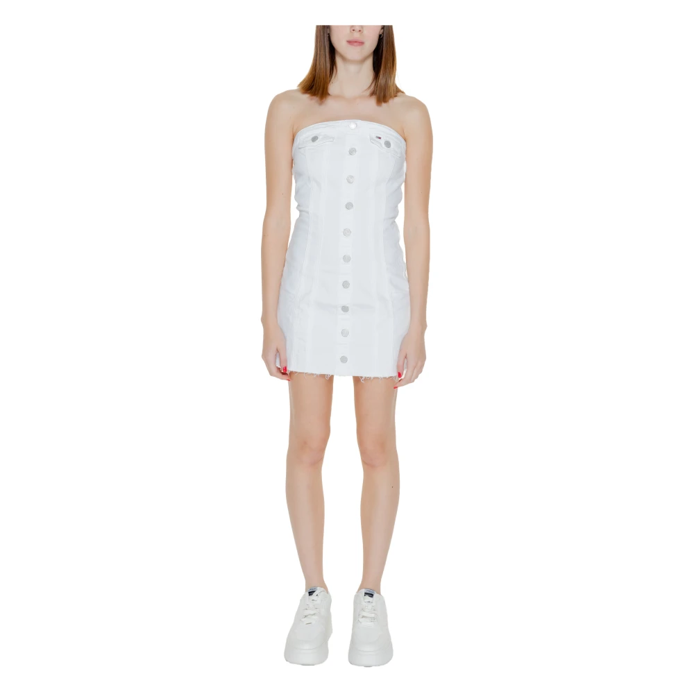 Tommy Jeans Korte Jurk Mini Bustier White Dames