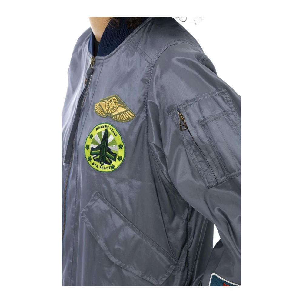 Mr&Mrs Italy Korte Bomberjack met Aviator Details Blue Dames