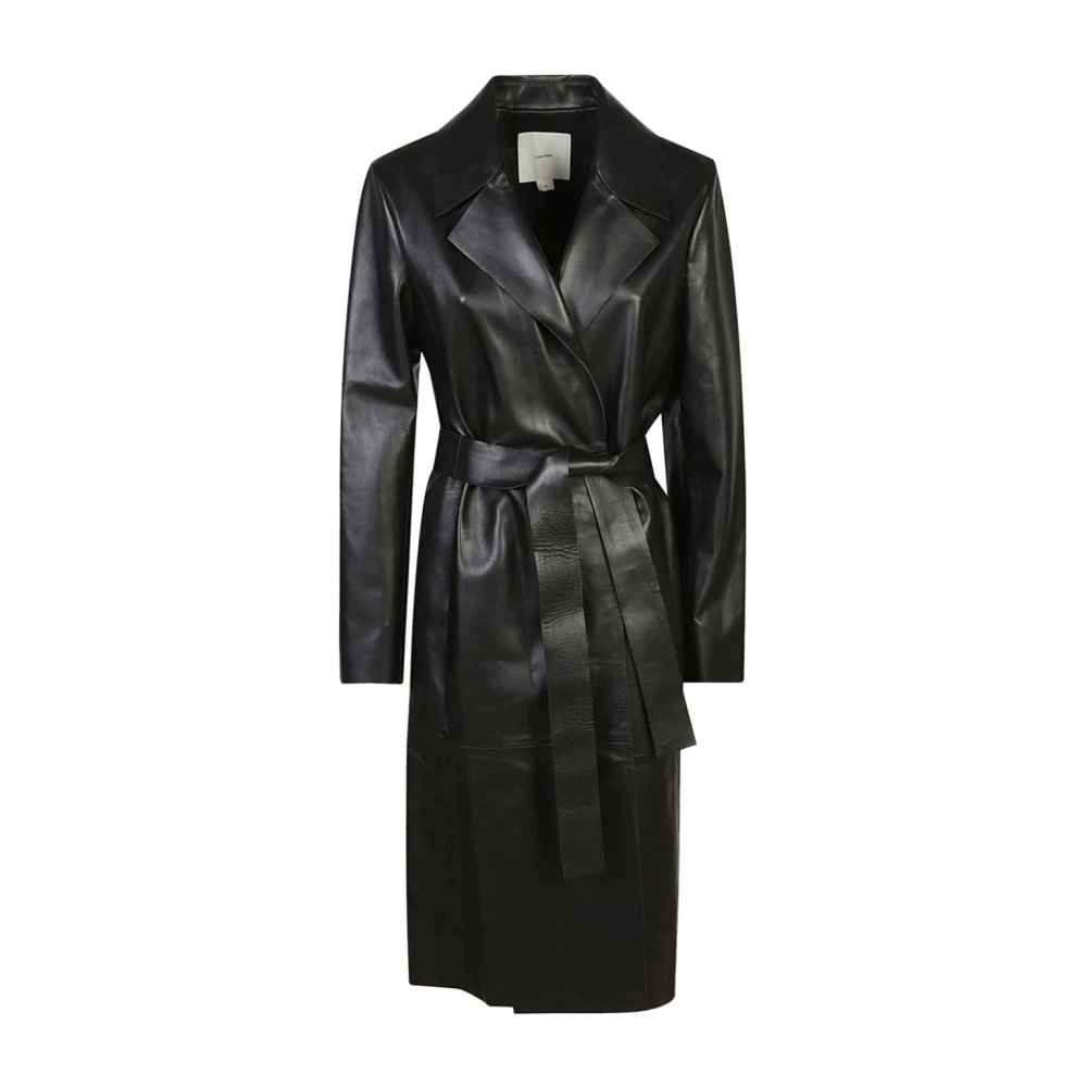 Calvin Klein Zwarte Jassen Mantels Aw24 Black Dames