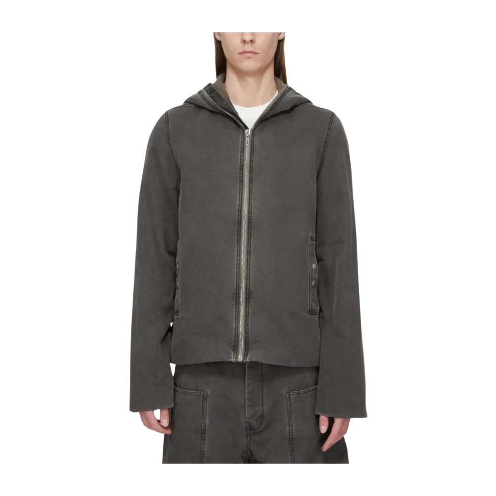 Rick Owens Drkshdw Uomo Grigio - Zip-Up Hooded Jacket, Size: M - Immagine 3
