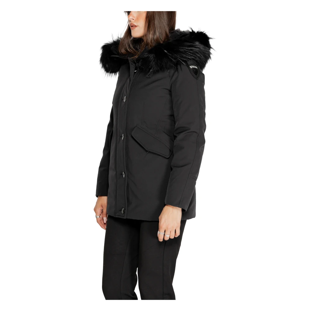 Blauer Zwarte rits capuchon jas vrouwen herfst winter Black Dames