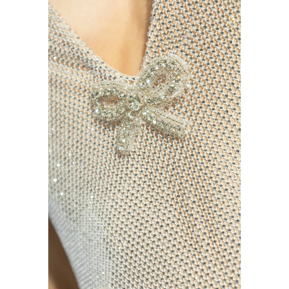 Loveshackfancy Whilden jurk met glinsterende kristallen. Gray Dames