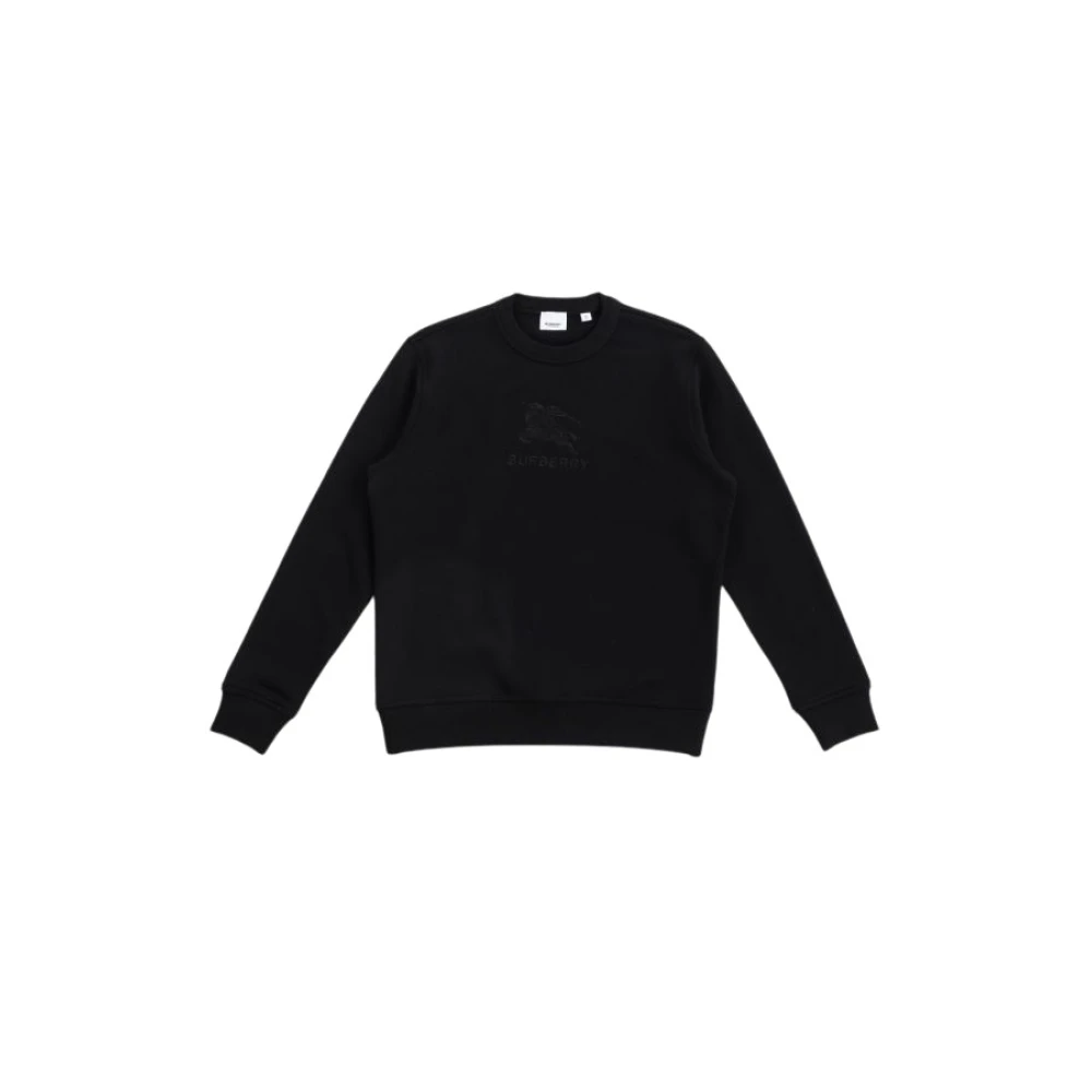 Burberry Zwarte sweatshirt met geborduurd logo Black Heren
