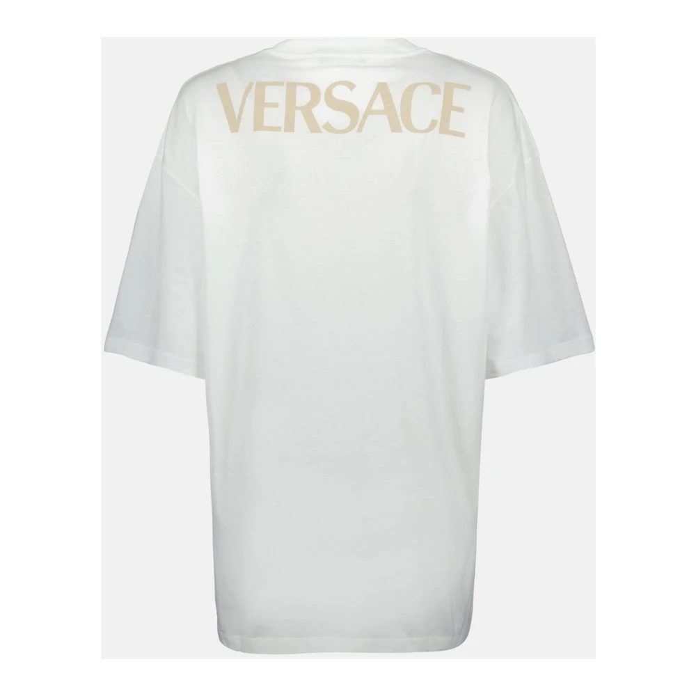 Versace Oversized Goden Snit T-shirt White Dames