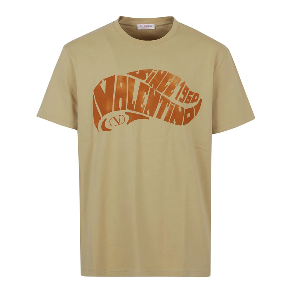 Valentino T-Shirt Jersey Print Surf Beige Heren