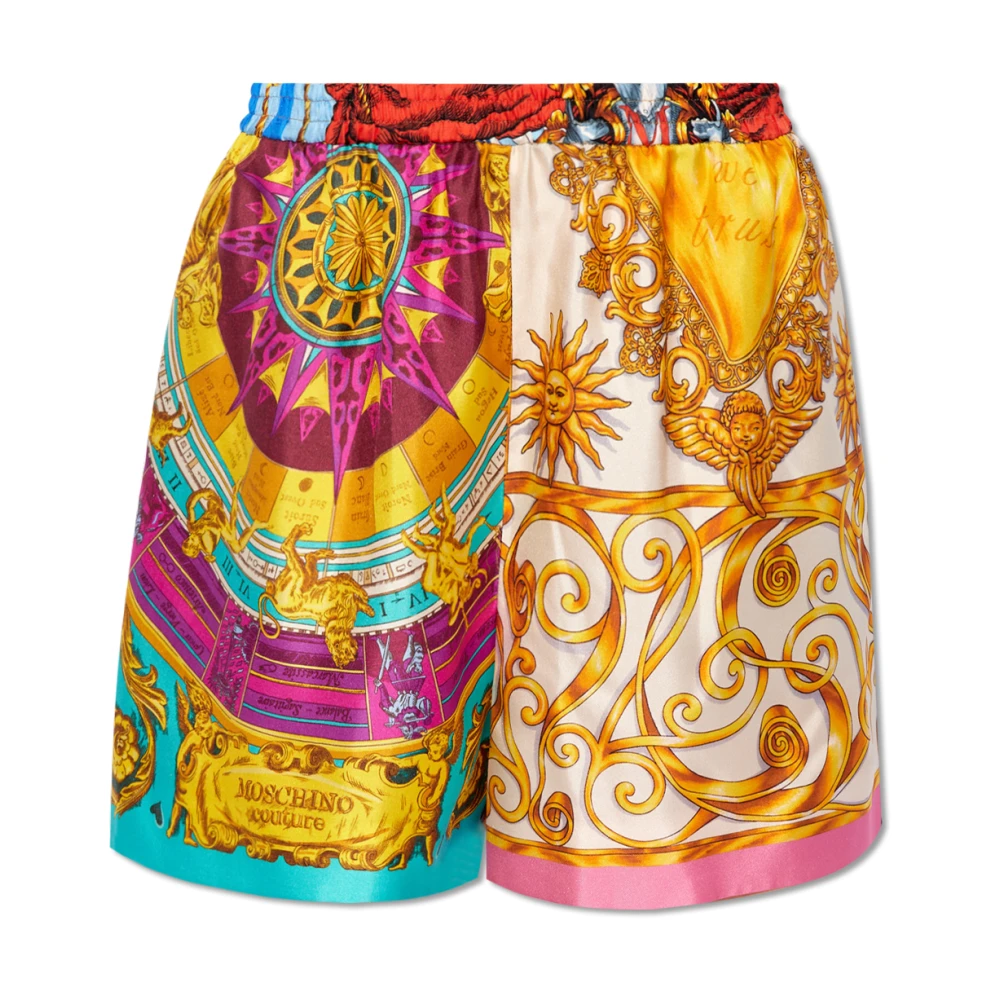 Moschino Multikleur Bedrukte Zijden Shorts Multicolor Dames