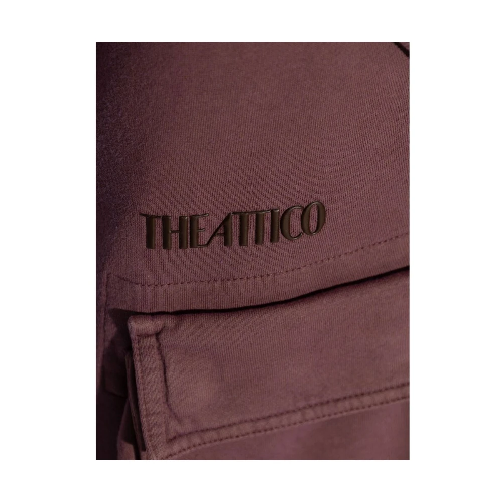 The Attico Broek met wijde pijpen en cargozakken Purple Dames