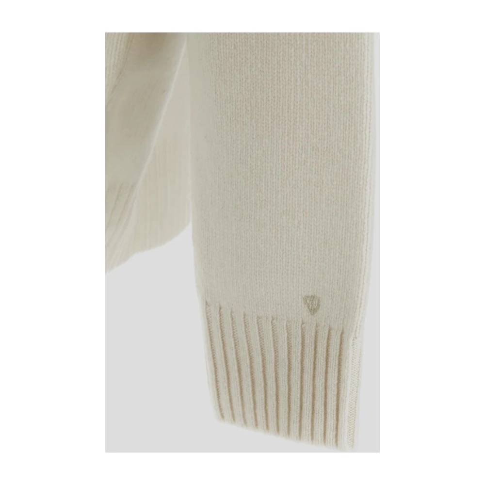 Seven Gauge Wollen Crewneck Sweater Beige Heren