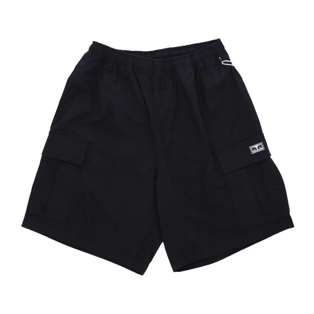 Obey Zwarte Ripstop Cargo Shorts met Zakken Black Heren