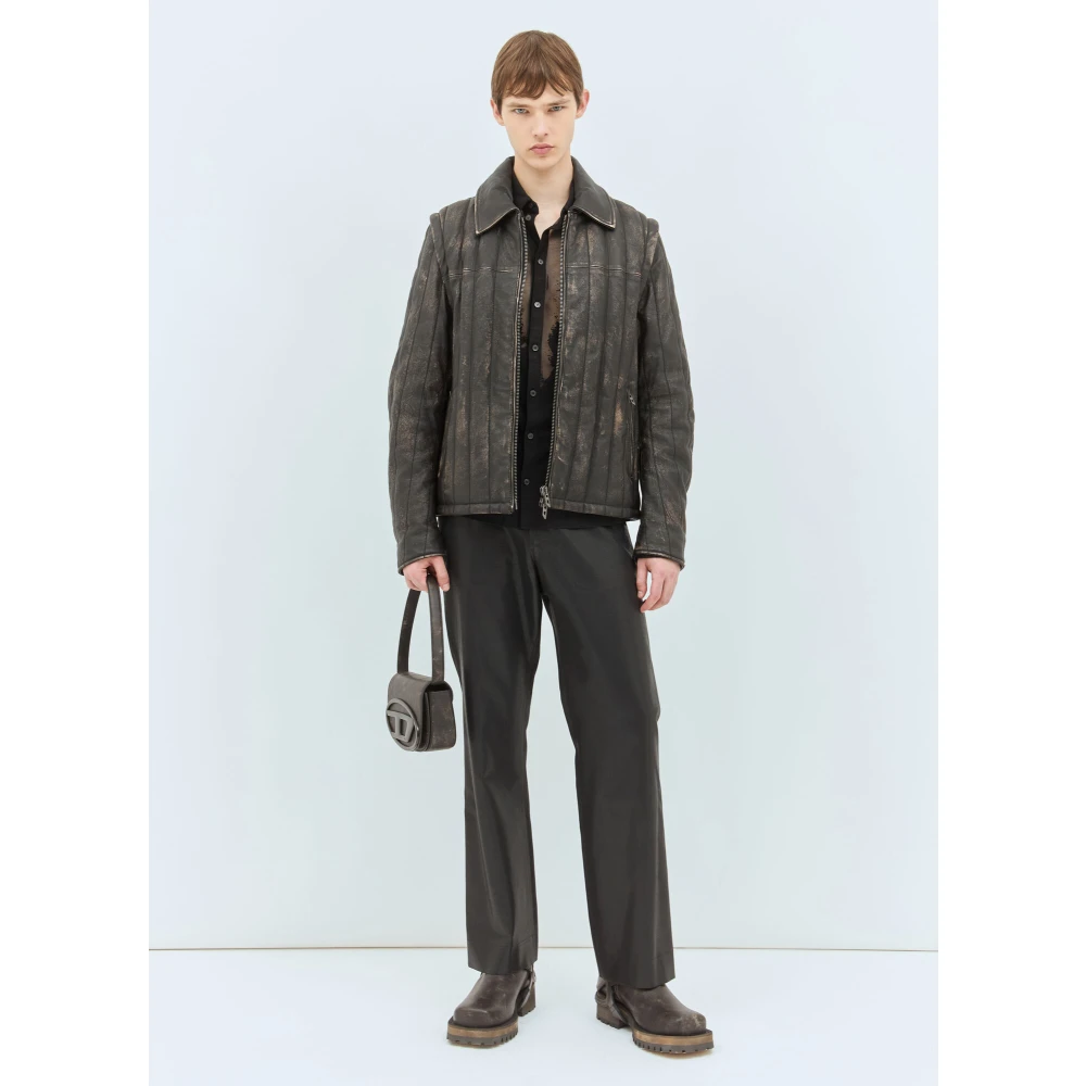 Diesel Devoré Panel Shirt Black Heren