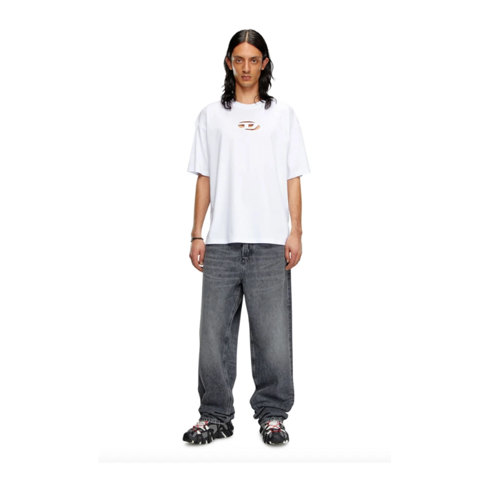 Diesel Oval D Geborduurd T-shirt (Wit) White Heren