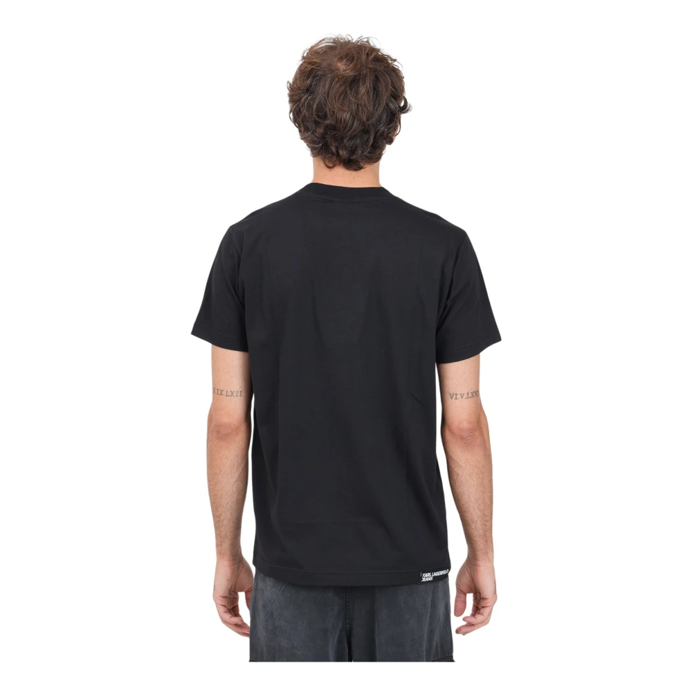 Karl Lagerfeld Zwarte korte mouw T-shirt Casual Herfst Winter Black Heren