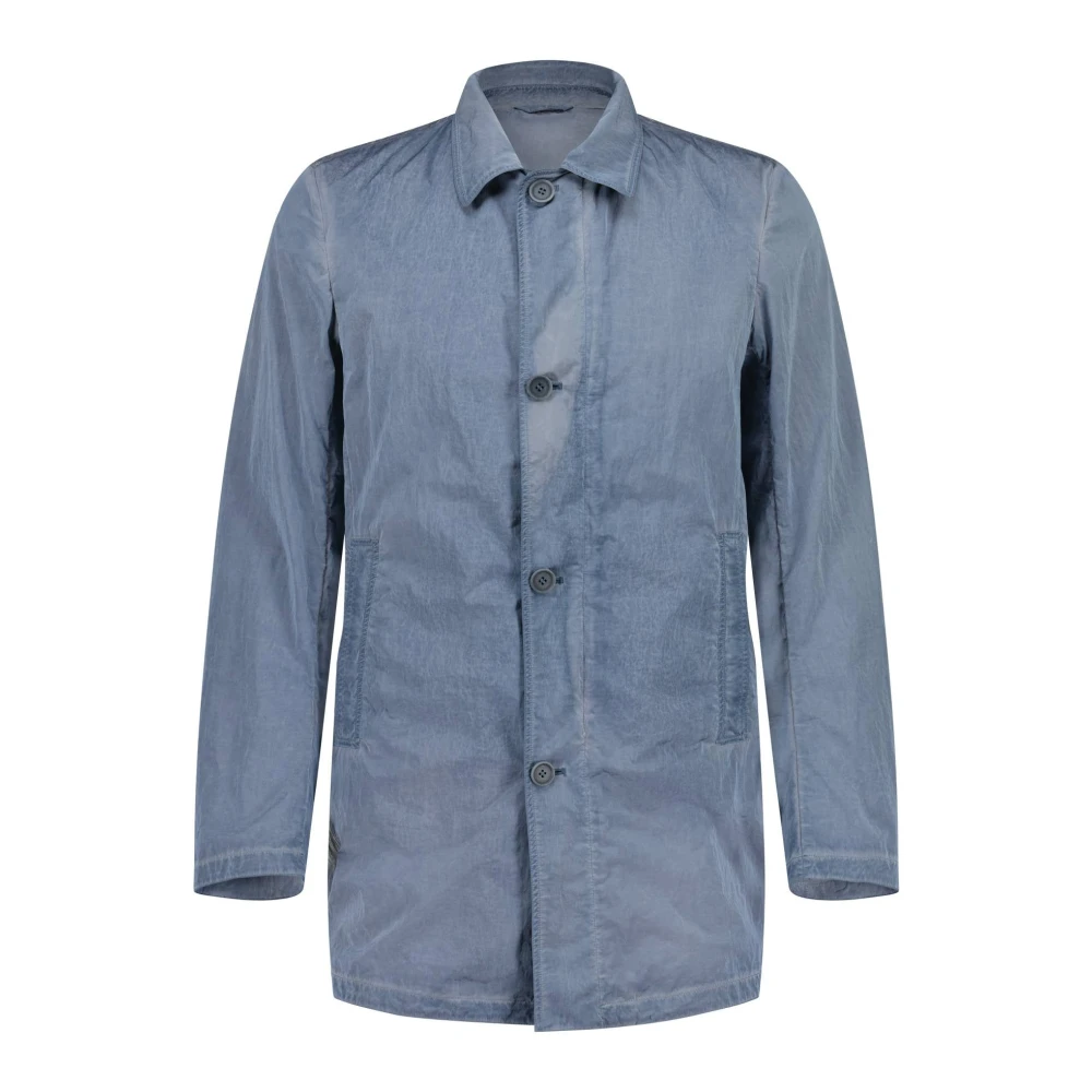 Gimo's Vintage Stijl Overgangsjas Rits & Knoopsluiting Blue Heren