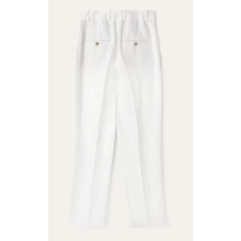 Loro Piana Luchtige Linnen Broek met Achterzakken White Dames