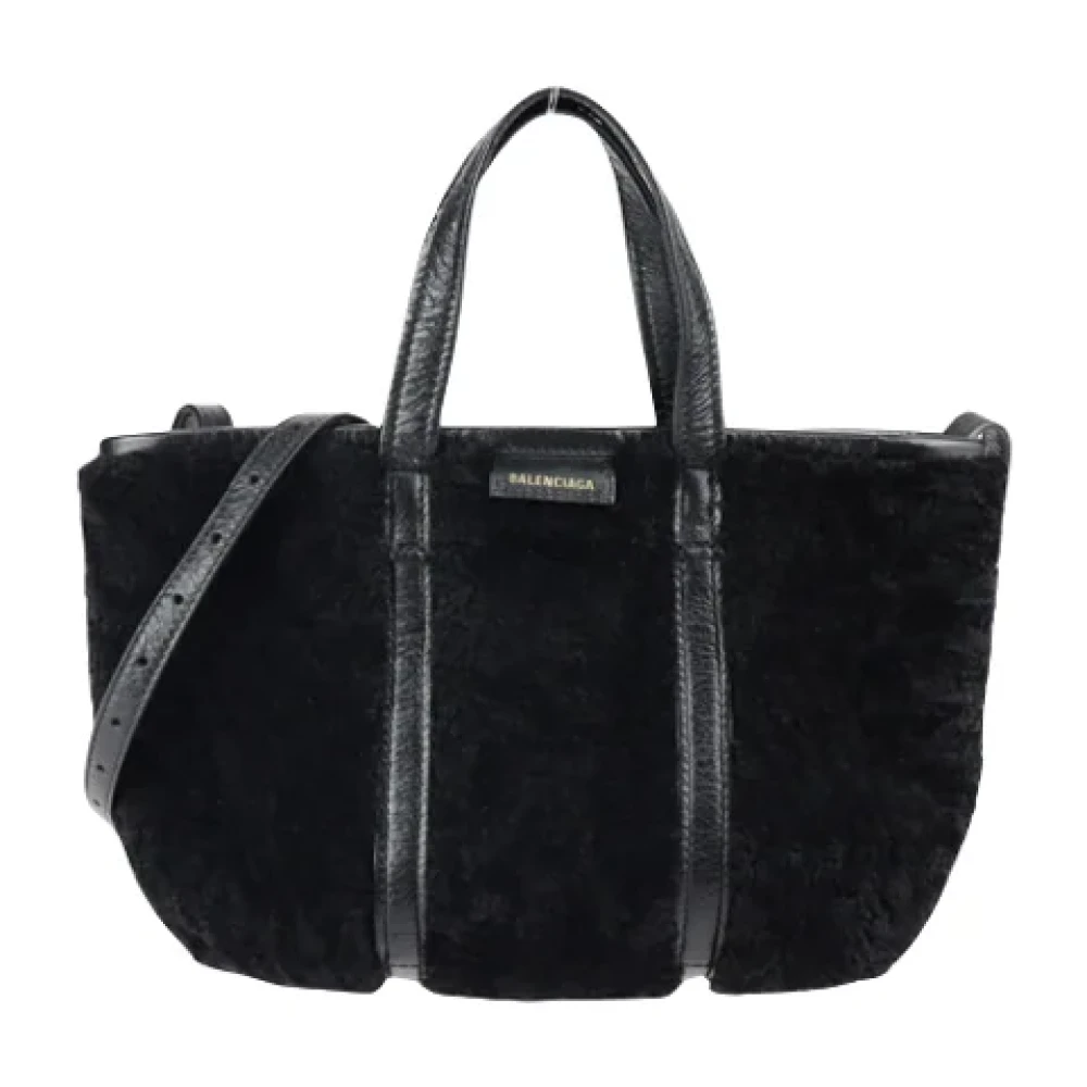 Balenciaga Vintage Pre-owned Wool handbags Black Dames