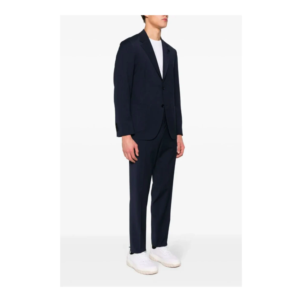 Lardini Blauwe Jurk met Logo Applicatie Klassieke Stijl Blue Heren