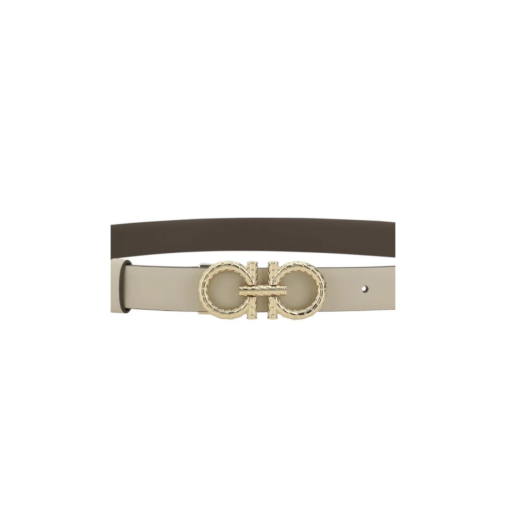 Salvatore Ferragamo Omkeerbare leren riem Gancio gesp Gray Dames