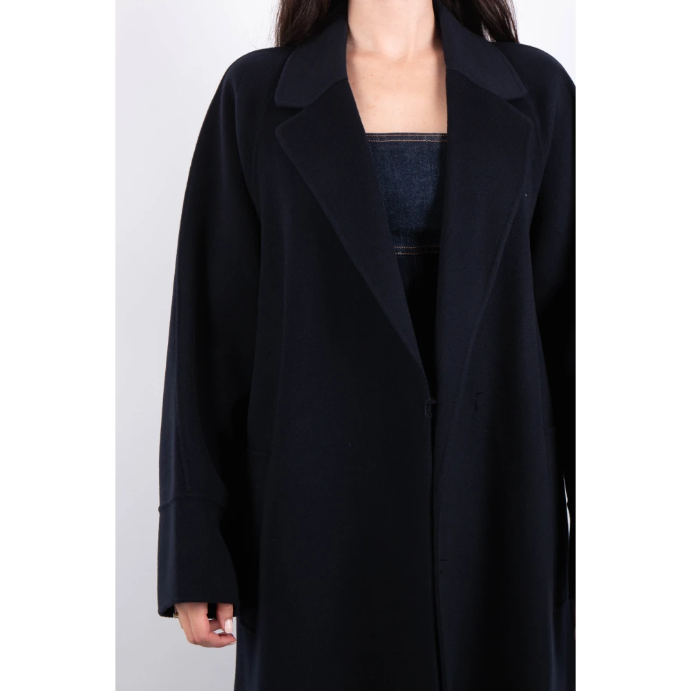 Max Mara Midnight Blue Mantel Coat Blue Dames