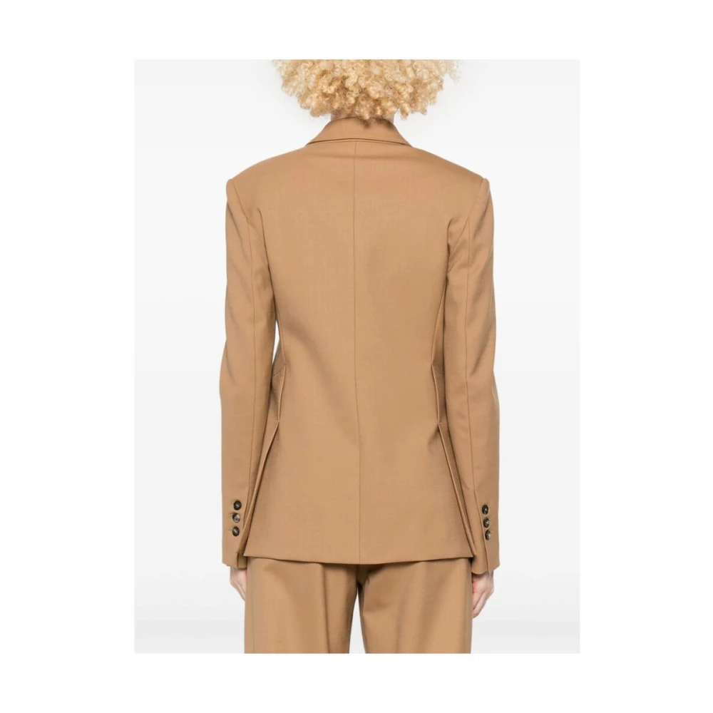 Tela Kameelbruine Double-Breasted Jas Brown Dames