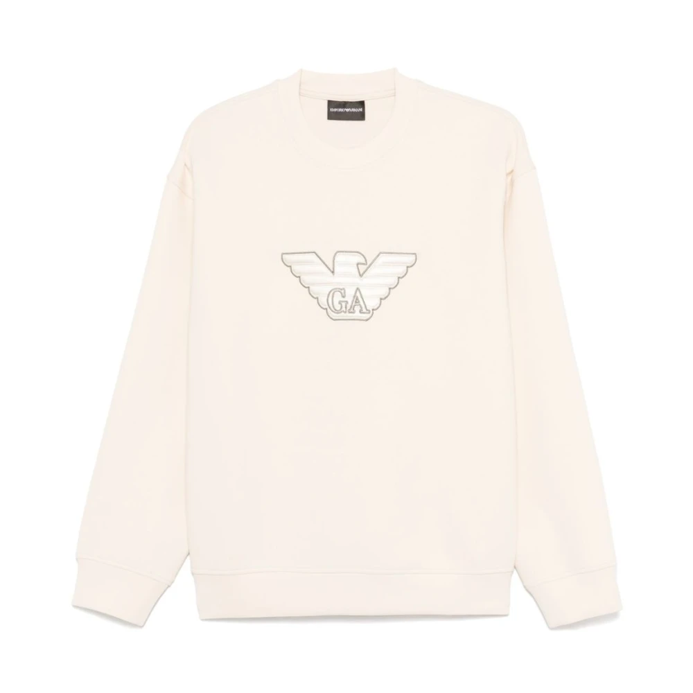 Emporio Armani Men's Beige Crew Neck Jumper 2XL