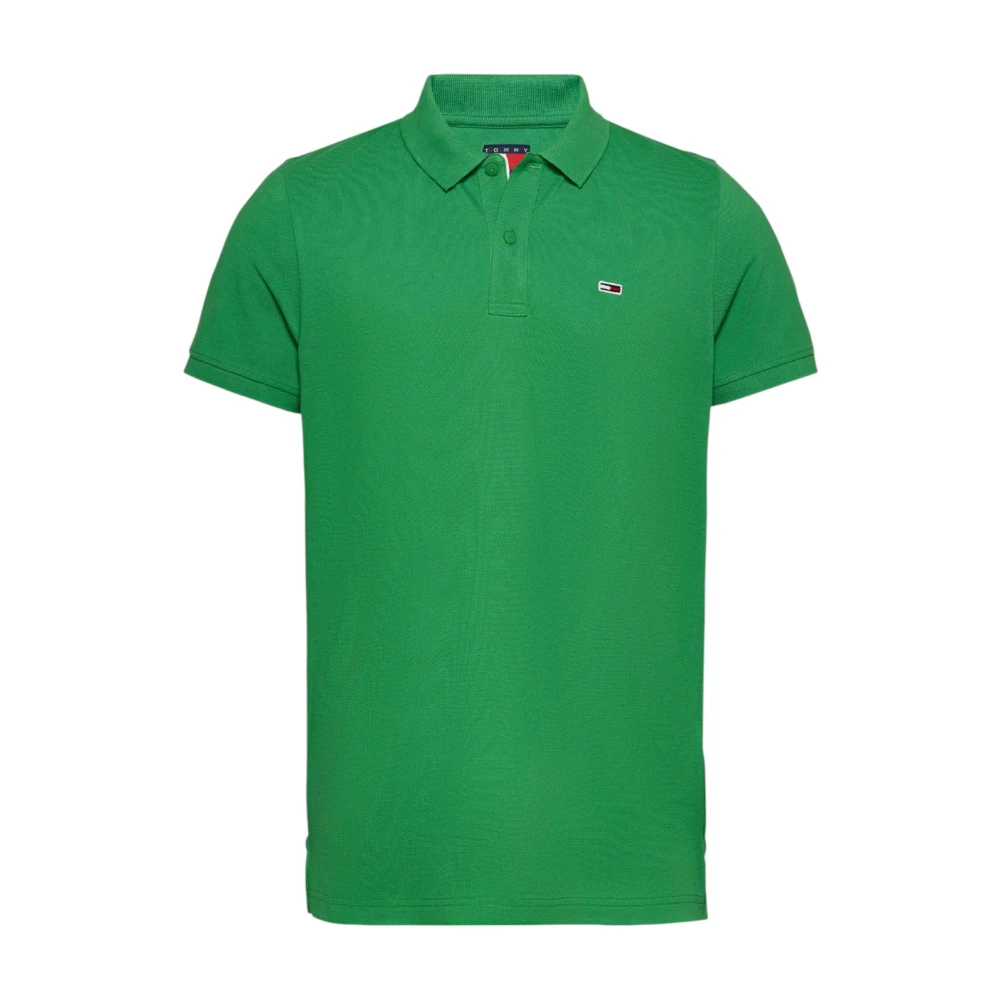 Tommy Jeans Korte Mouw Polo in Katoen Collectie Green Heren