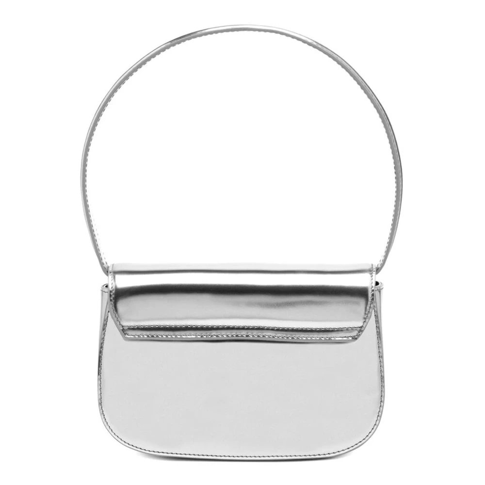 Diesel Oval D Mirrored Medium Tas Gray Dames