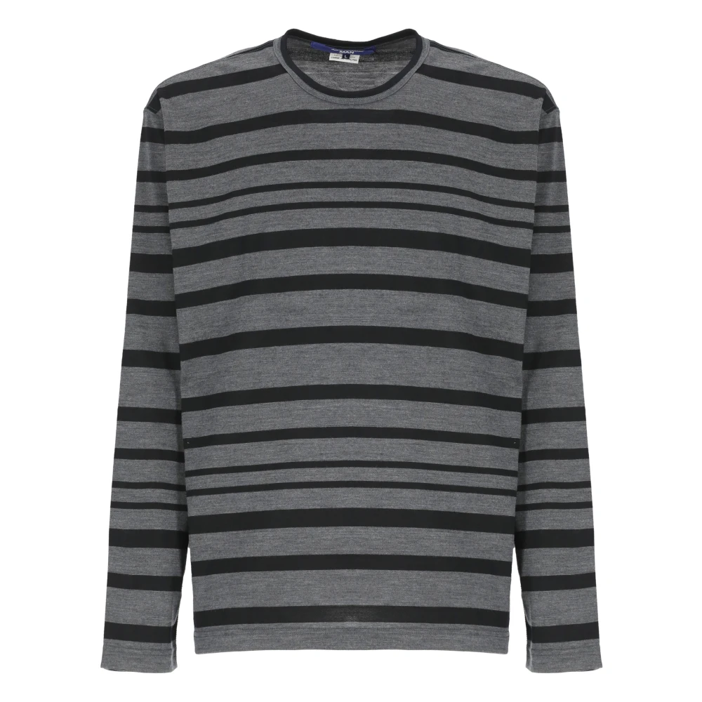 Junya Watanabe Gestreept wol T-shirt en Polo Gray Heren