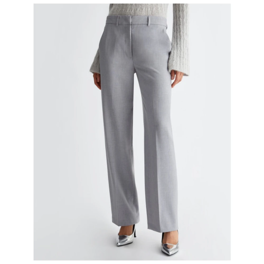Liu Jo Chino Broek Bevroren Kleur Rechte Snit Gray Dames