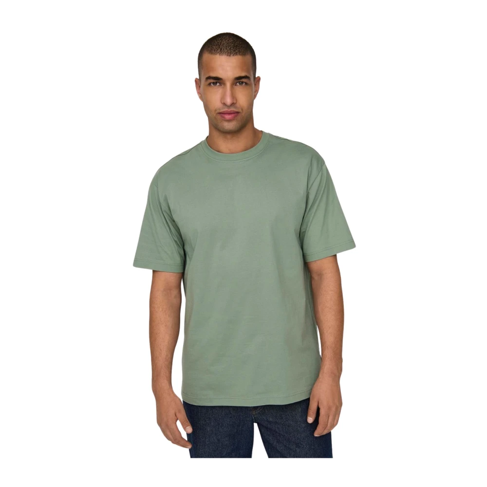 Only & Sons Oversized Katoenen T-Shirt Green Heren