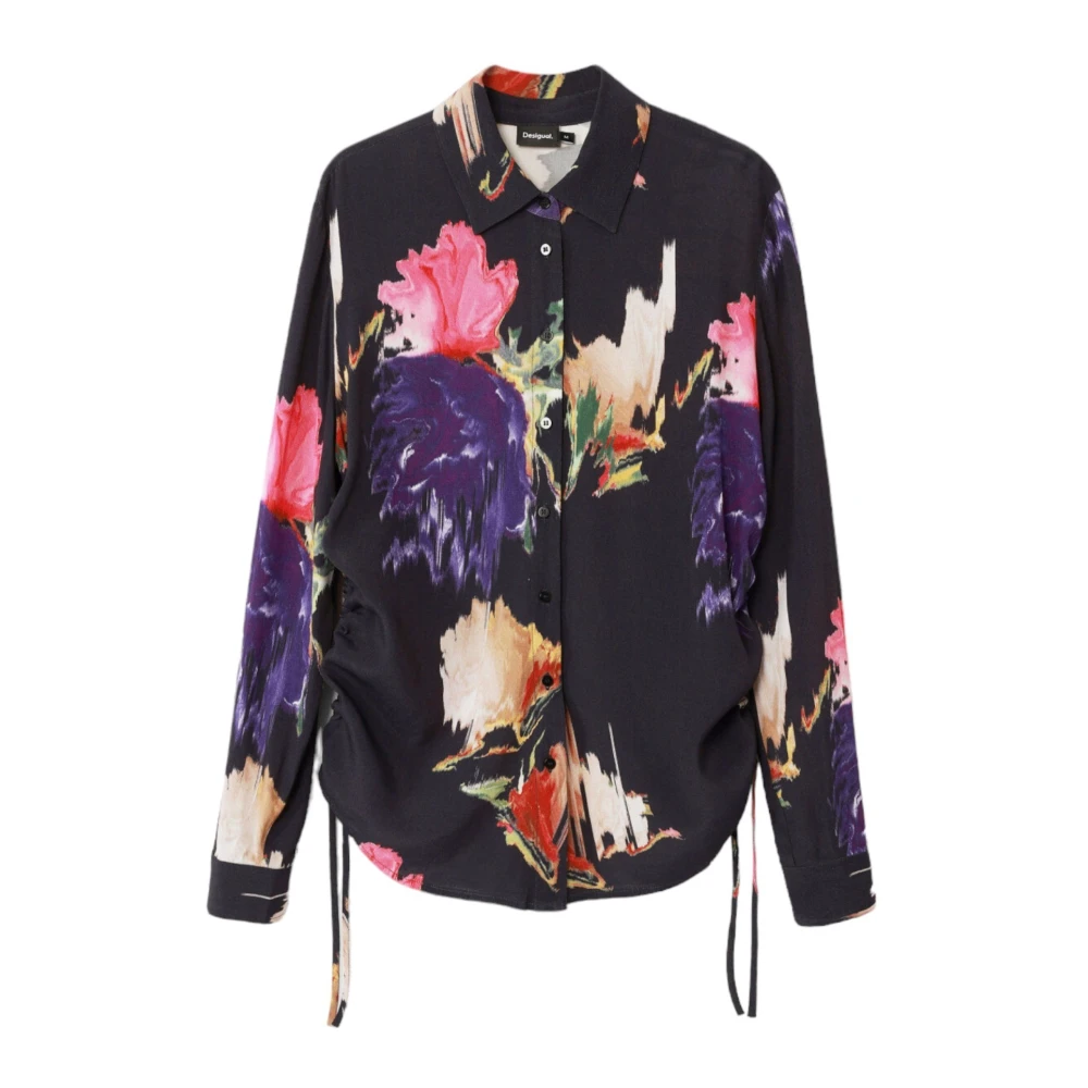 Desigual Zwart Gekleurde Lange Mouw Shirt Multicolor Dames