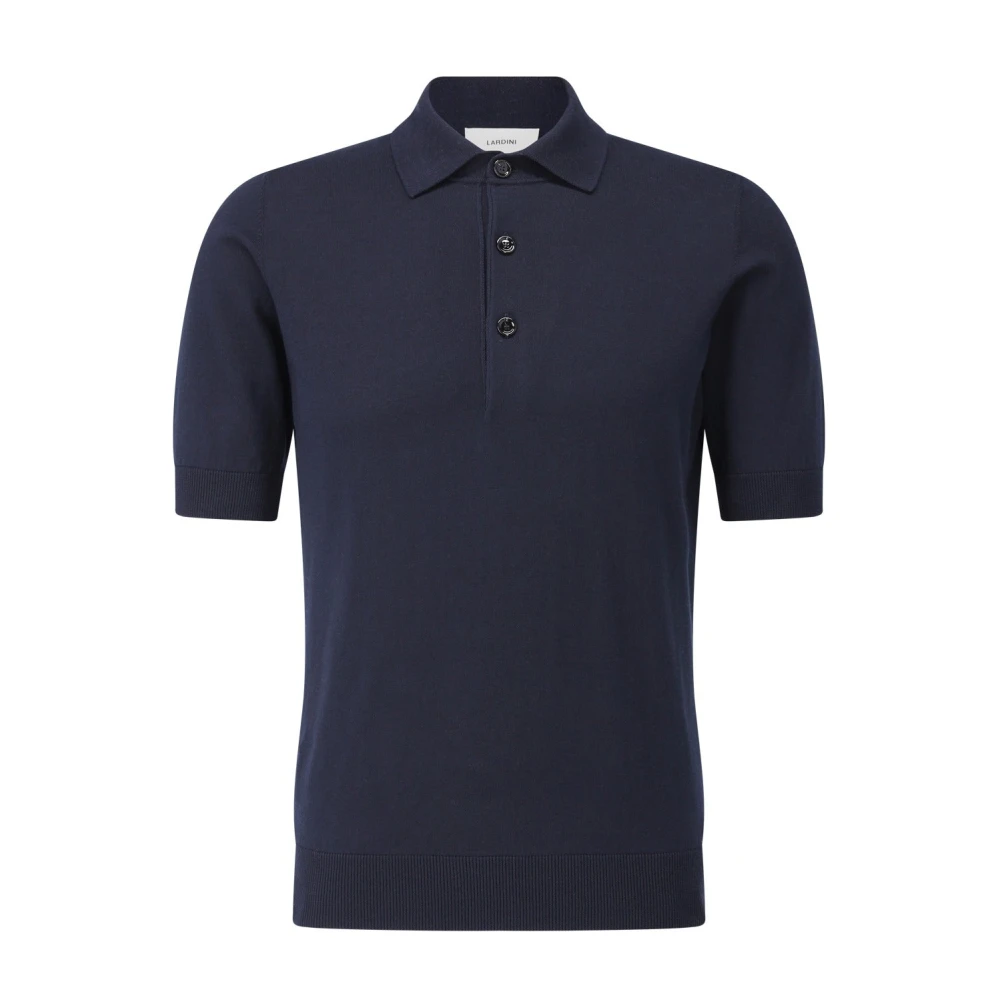 Lardini Katoenen Poloshirt Klassieke Stijl Blue Heren