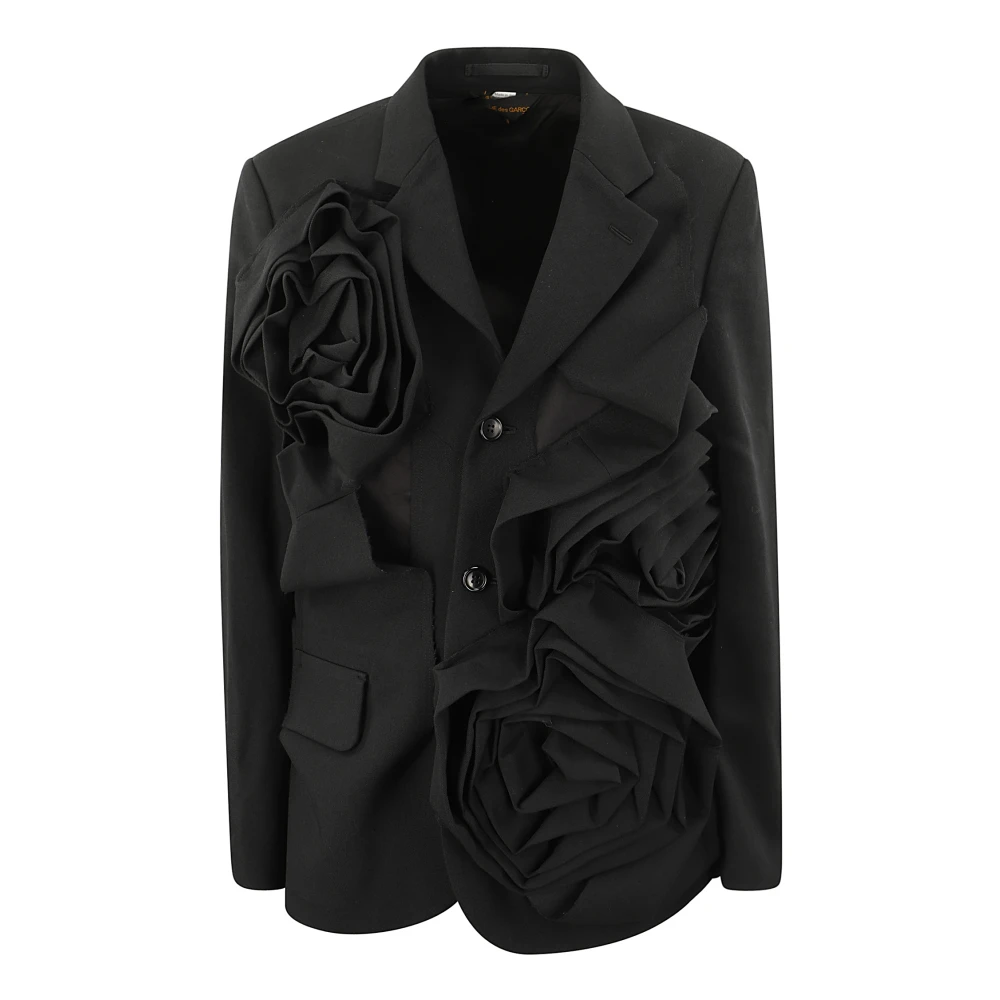 Comme des Garçons Bloemen Reversjas met Scheurdetails Black Dames