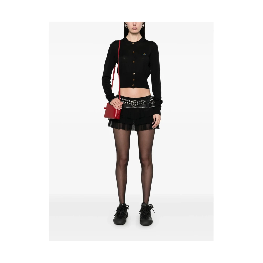Vivienne Westwood Zwarte Crew Neck Sweater met Orb Logo Black Dames