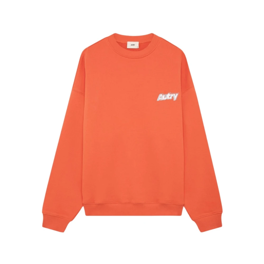 Autry Women's Orange Sweatshirts, M, Double Logo Sweatshirt