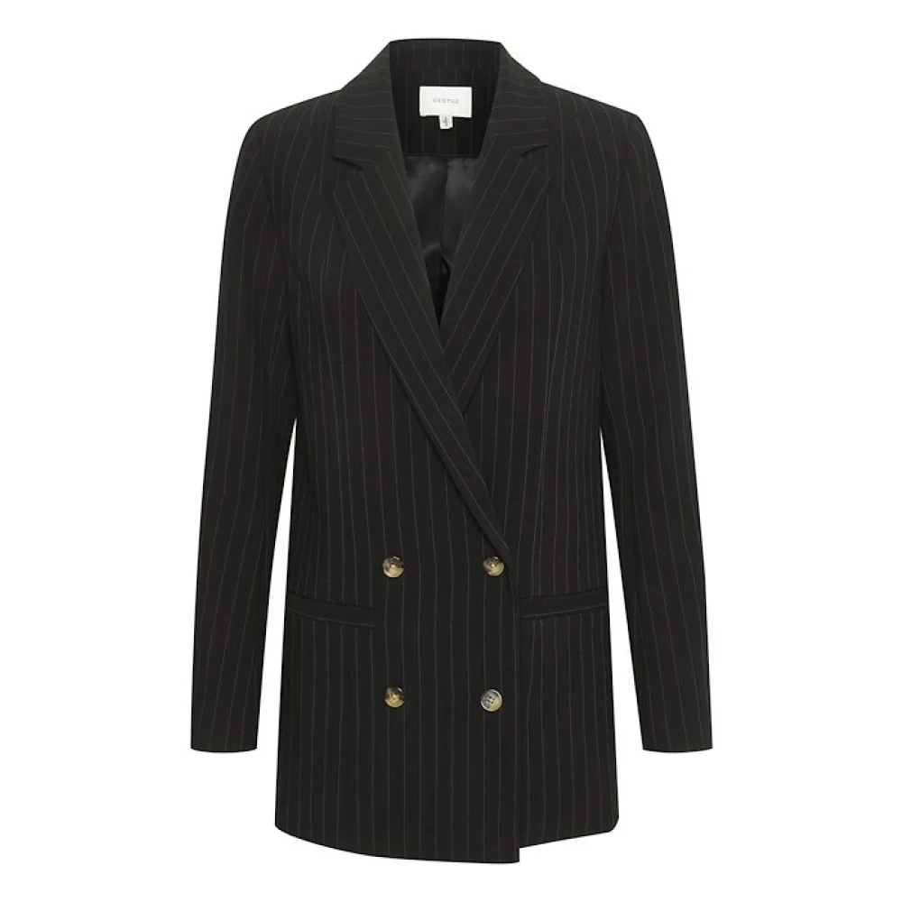 Gestuz Randig Blazer Black, Dam