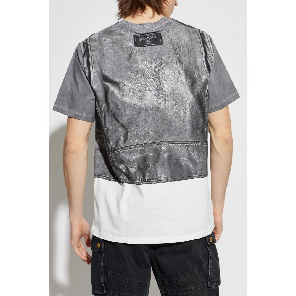 Balmain T-shirt met print Gray Heren