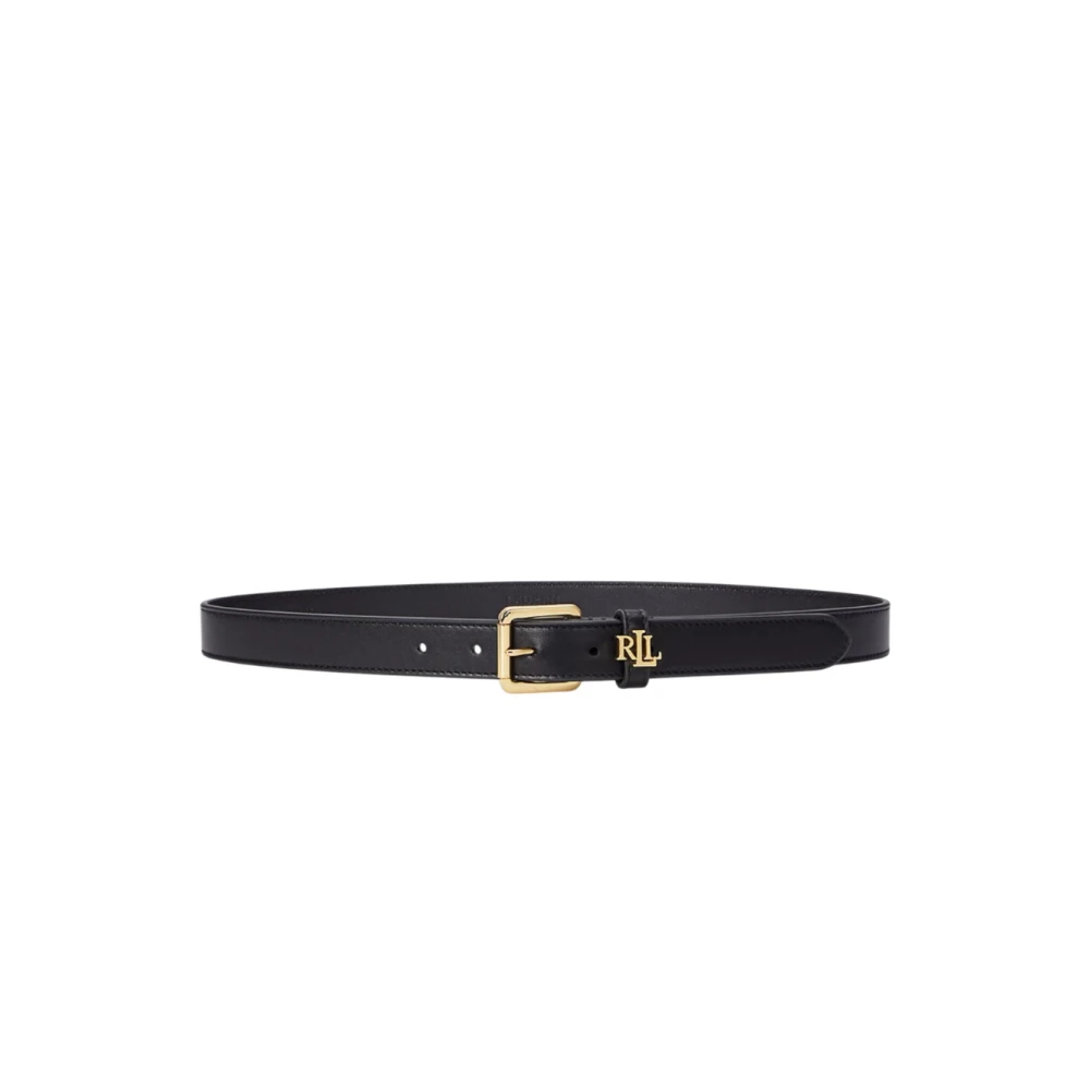 Ralph Lauren Leren Riem Black Dames