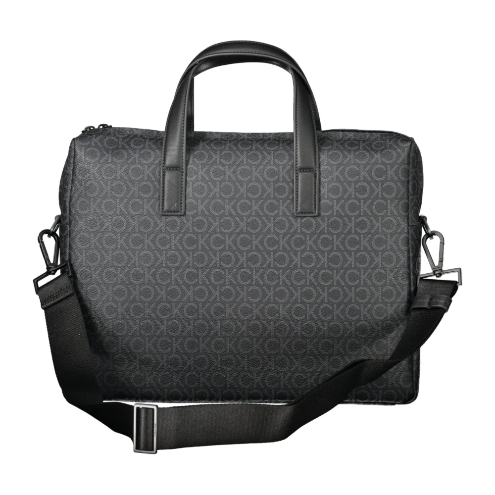 Calvin Klein Zwarte heren aktetas met laptopvak Black Heren