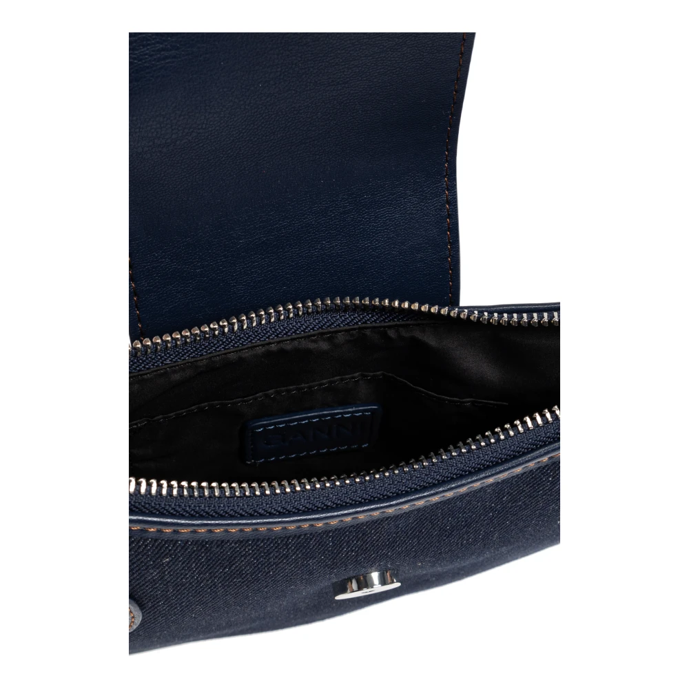 Ganni Denim schoudertas Blue Dames