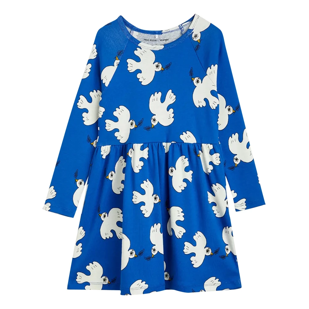 Mini Rodini Girls Blue Dresses, 1 M, Vestito
