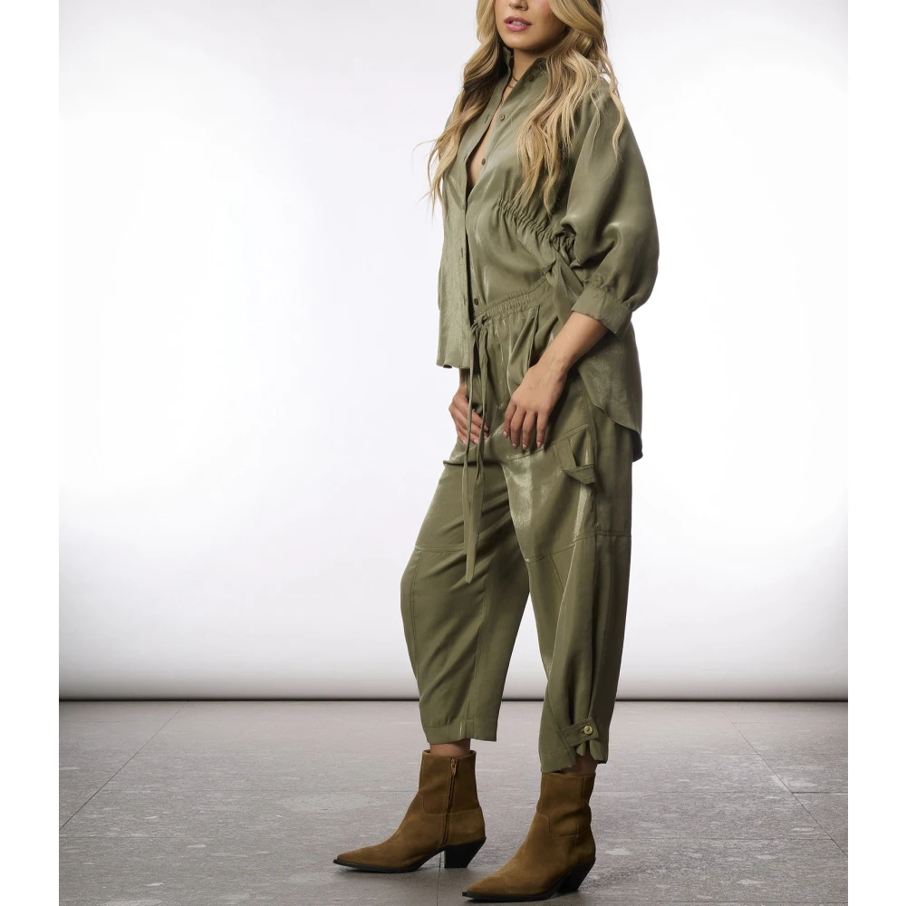 Manila Grace Tapered Trousers Green Dames