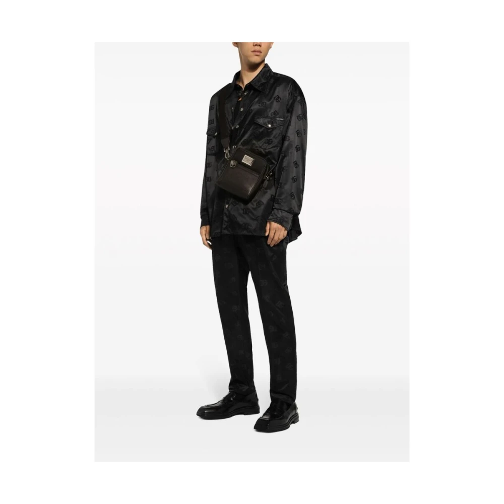 Dolce & Gabbana Zwarte Bum Bag met Zilverkleurige Hardware Black Heren