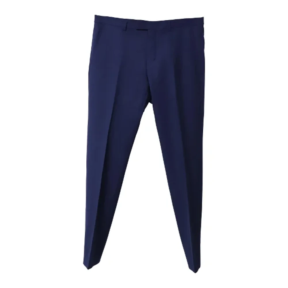 Gucci Vintage Pre-owned Wool bottoms Blue Heren