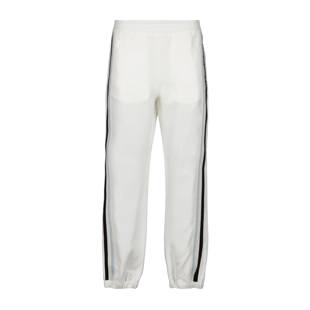 Moncler Women's White Sweatpants, 2XS, Logo Jogging Trousers With Elastic Waist