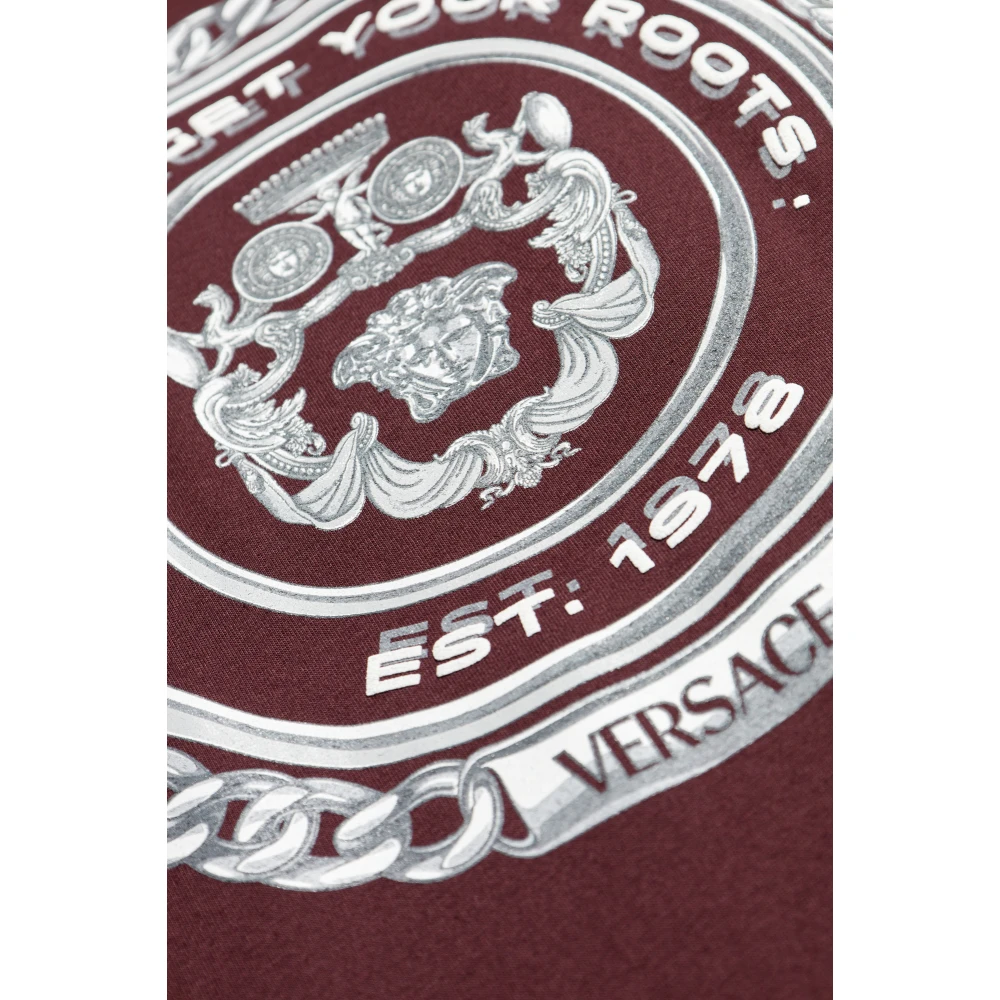 Versace T-shirt met bedrukt logo Red Heren