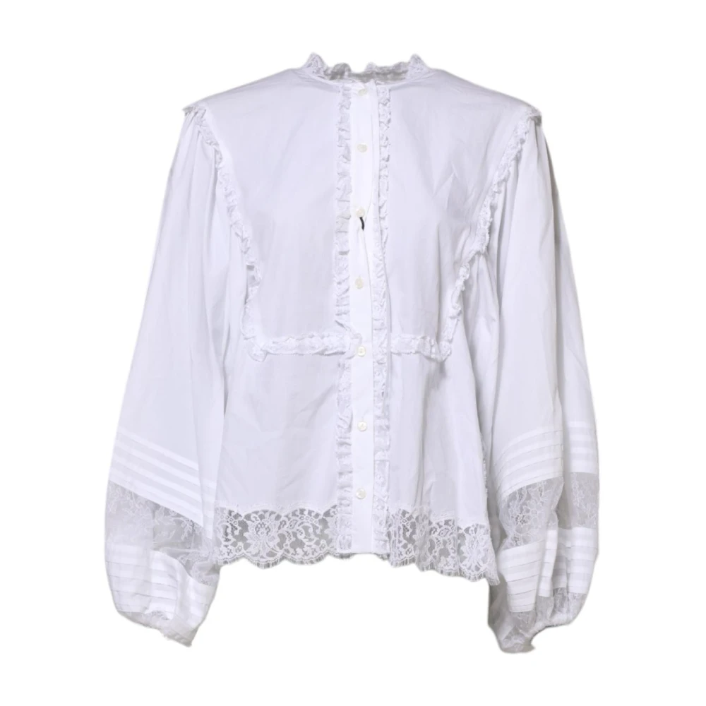 Dolce & Gabbana Women's White Lace Blouse Top - Shirts - Xs - Blouses & Shirts