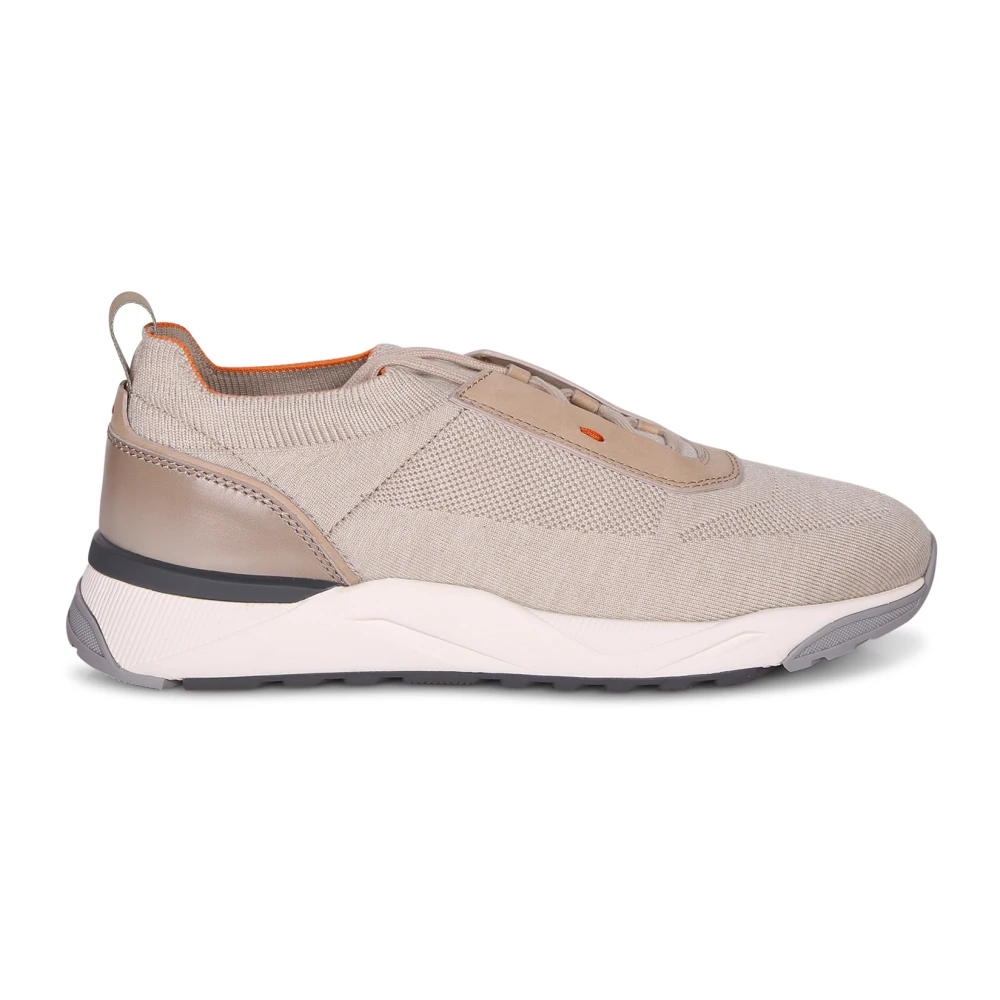 Santoni Men's Beige Sneakers, 7 1/2 Uk, Debts Lace-Up Trainers