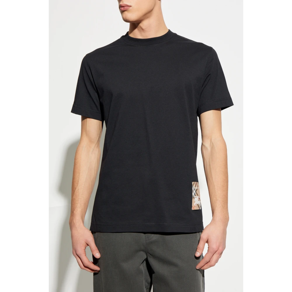 Burberry T-shirt met logo Black Heren