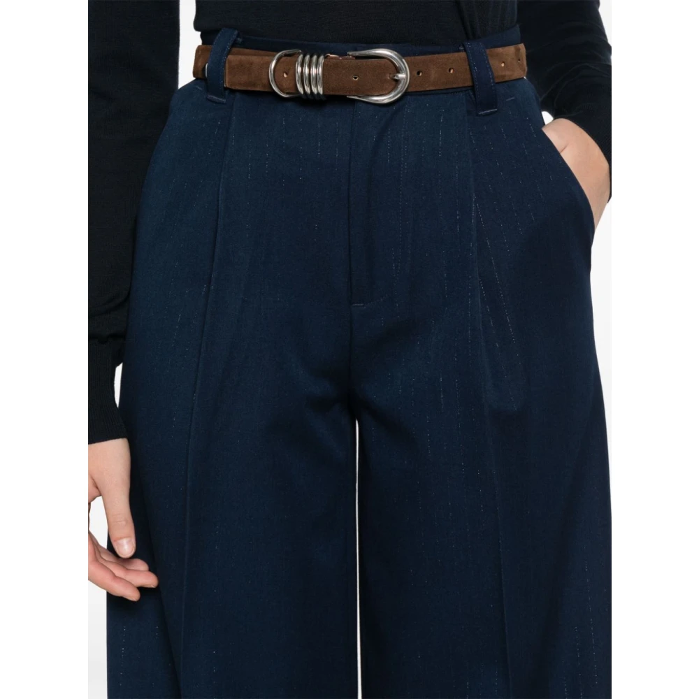 Twinset Blauwe Broek voor Vrouwen Aw24 Blue Dames